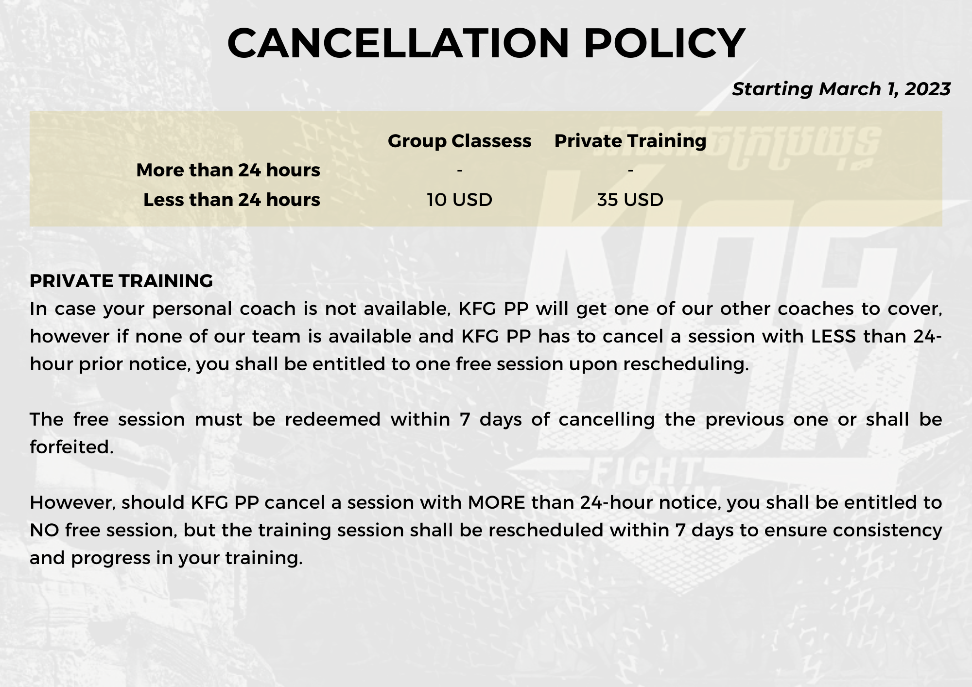 Cancellation Policy PP